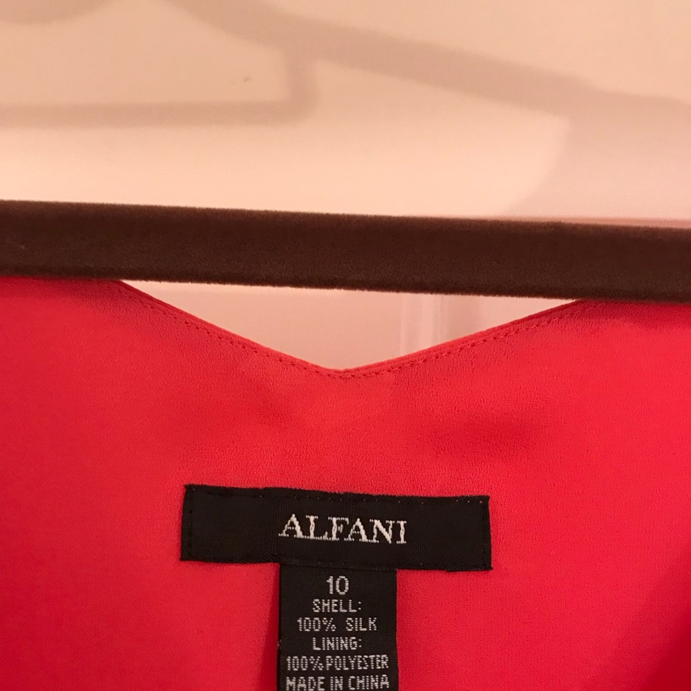 Silk coral Alfani dress size 10 - Picture 2 of 7